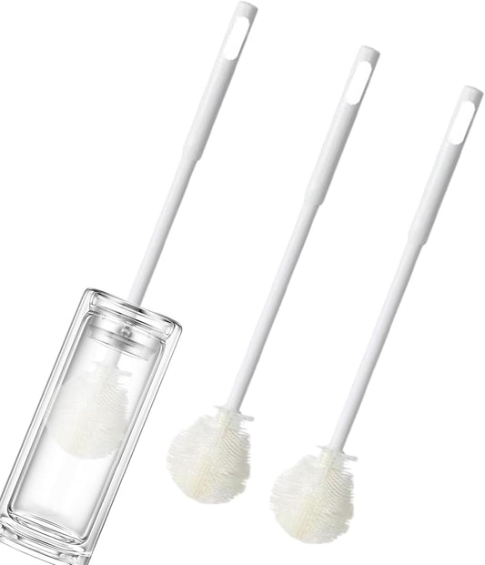 Foldable Baby Bottle Brush, Long Handle Bottles Cleaner, 31x6x6 inches Adorable Compact 3-Piece Reusable Baby Feeding Supplies for Breast Pump Parts and Humidifier