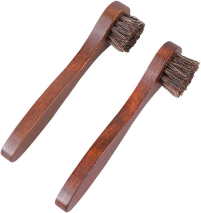 3pcs Wooden Long Handle Horse Hair Shoe Polishing Brushes Essential Cleaning Brushes for Men and Women Footwear Care/2946