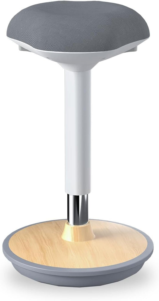 ERGO COLLECT Ergonomic Wobble Stool Chair, Adjustable Height Standing Desk Chair, Swivel Stool with Rocking Motion, Foam Cushion Non-Slip Base, Portable Stool for Home, Office and Classroom, Grey