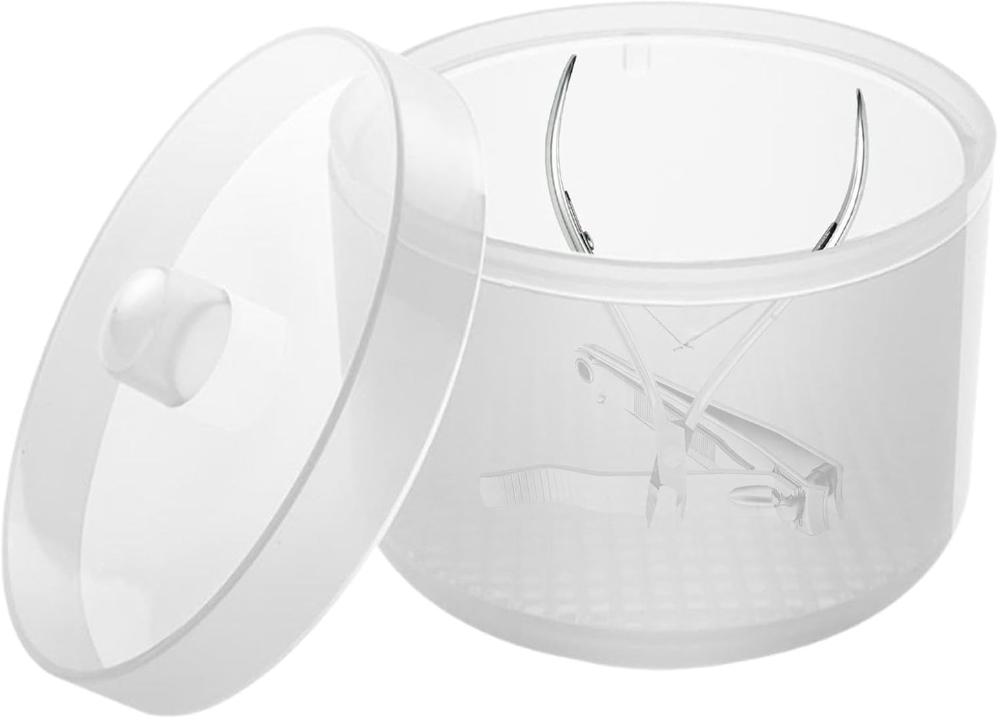 Nail Tool Sterilizer, Clippers Cleaning Container, 3,5 x 2,64 in High Temperature Resistant Build, Compact Hygienic Storage, Portable Beauty Tools for Manicure, Pedicure, Home