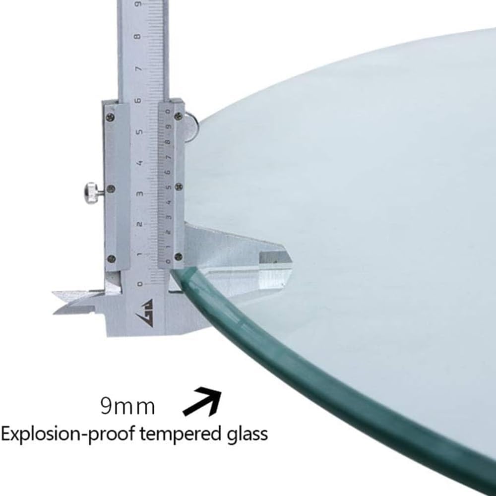EMENAR 20in Dining Table Lazy Susan Turntable Tempered Glass Lazy Susan Transparent Round Rotating Tray Kitchen Serving Plate for Tabletop (Size : 60cm/24in)