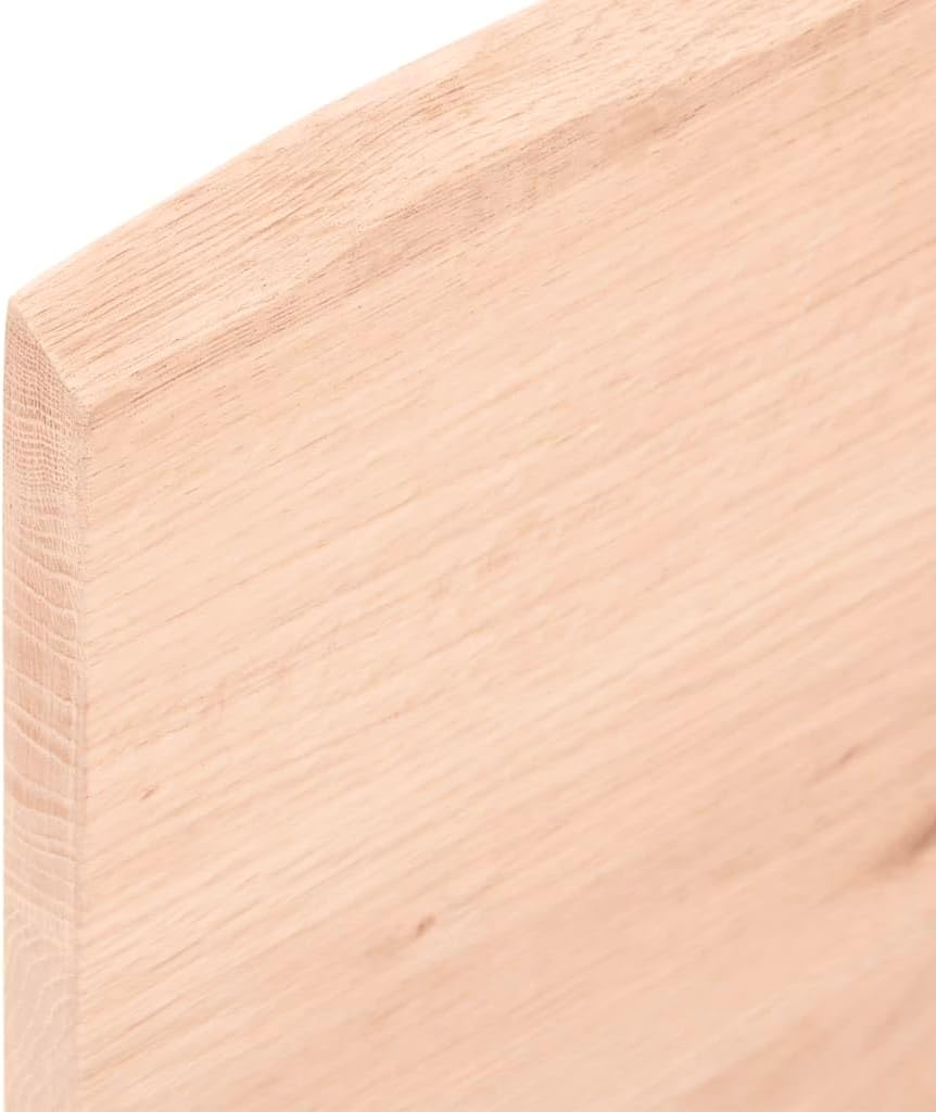 60 x 60 cm Solid Oak Tabletop, Natural Finish, Live Edge Design - Perfect Replacement for Coffee Table, Dining Table, Gold Desk Surface
