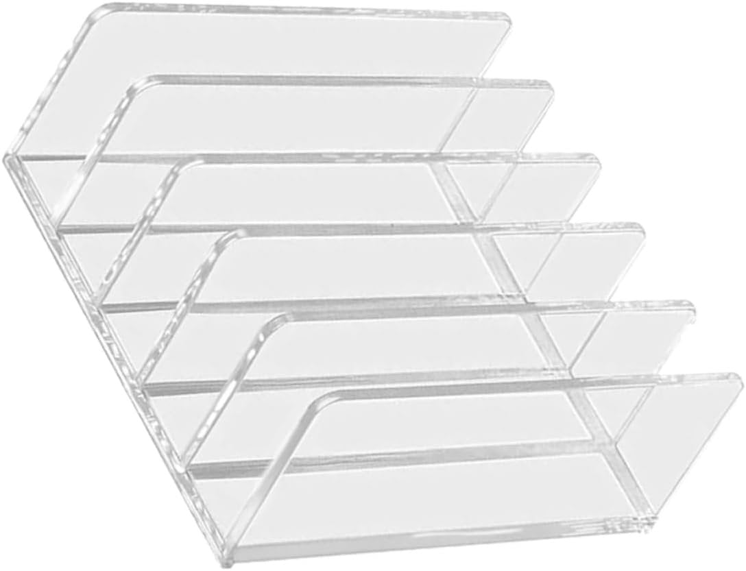 HORIALENCE Desktop Letter Sorter Wear Resistant Book Rack with Capacity Transparent Compartment Design for Efficient Document Storage and Organization Office Home Workspace