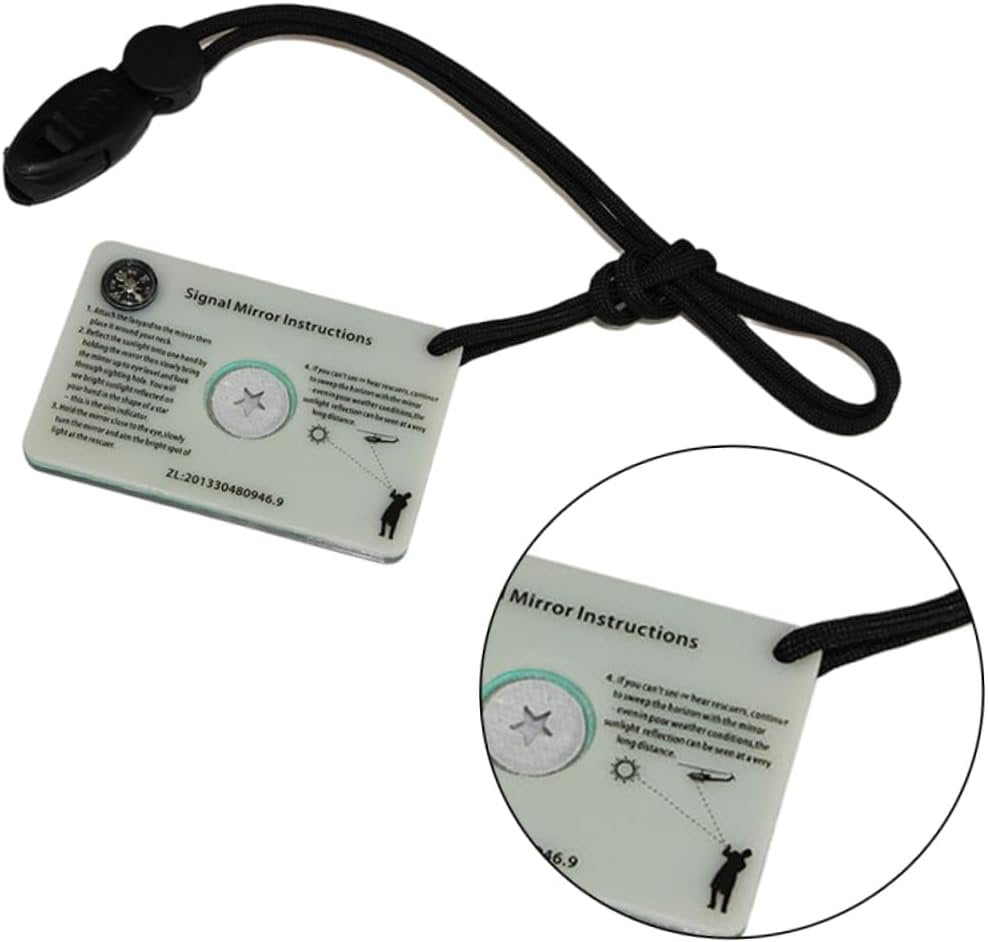 KOMBIUDA Signal Mirror Field Accessory Reflector Mirror Small Mirror Multi-Function Mirror Survival Mirror