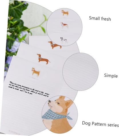EXCEART Letter Stationery Paper 80pcs Random Cartoon Pets Pattern Dogs Writing Set Paper Note Pad