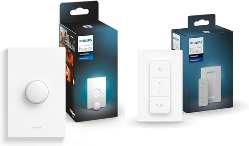 Philips Hue Simple Control Kit - Smart Button & Dimmer Switch v2 - Customizable Wireless Lighting Remote Bundle