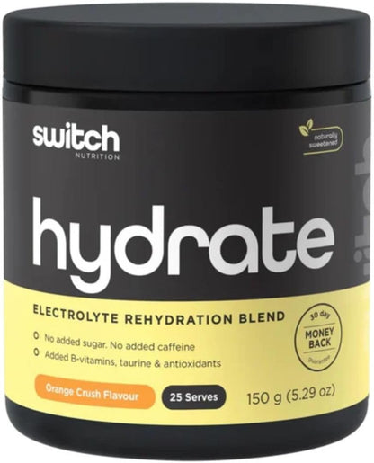 Switch Nutrition Hydrate Electrolyte Rehydration Blend 25 Serve Orange Crush