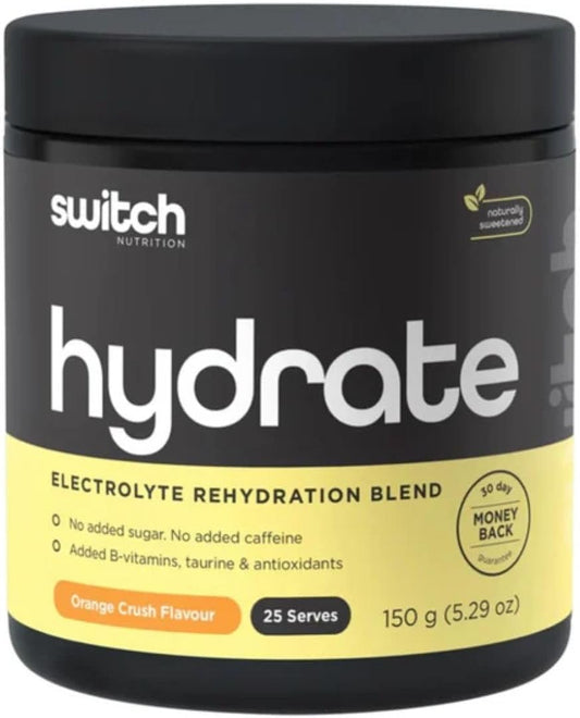 Switch Nutrition Hydrate Electrolyte Rehydration Blend 25 Serve Orange Crush