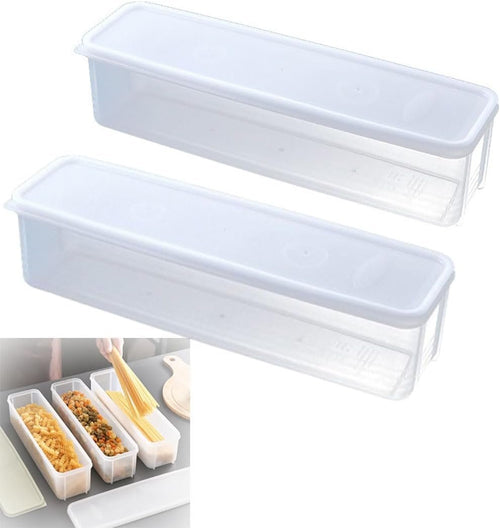 TXHFYKH Plastic Tall Food Storage Spaghetti Noodle Pasta Container, Airtight Food Storage Containers, Kitchen Storage Box (Set of 2)