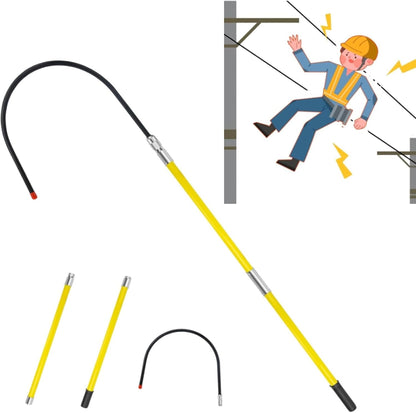 Generisch Gancio di riserva isolato ad alta voltaggio – Non Conductive Electrical Safety Lifesaving Pole, Isolated Rescue Bar for Body Pulling and Emergency Response, Commercial Use Safety Tool