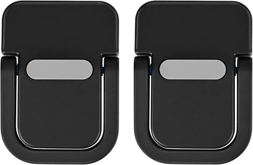 Bidponds 2 PCS Portable Invisible Laptop Stand, Mini Aluminum Feet Lifter, Self-Adhesive Foldable Cooling Riser, Computer Keyboard Mount Kickstand, Suitable for 12-17 Inches, Black