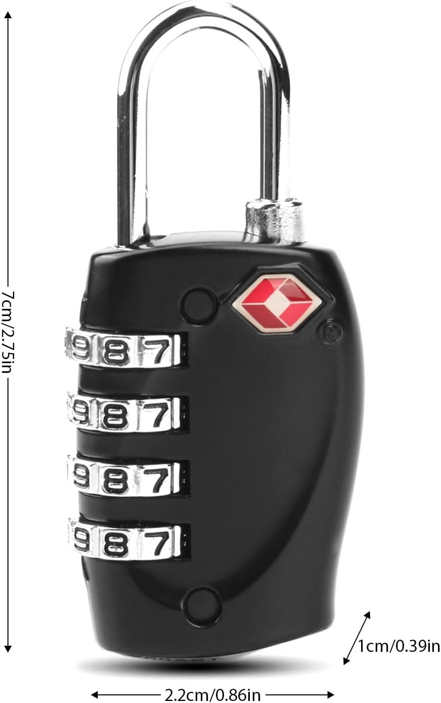 TSA Approved Luggage Combination Locks, T Tersely 4 Digit Combination Padlock with Alloy Body TSA Lock for Travel Bag, Suit Case, Lockers, Gym, Bike Locks or Other (4-Pack)