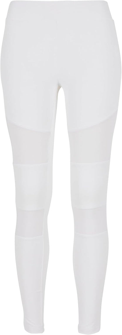 Urban Classics Women's High Waist Stretch Mesh Leggings with Regular Fit and Tapered Leg