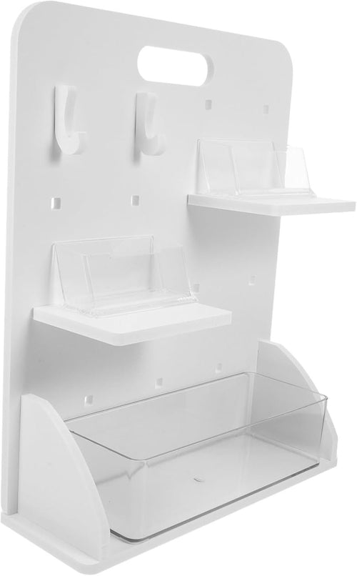 PENIKOKO 1set Diy Pegboard Organizer with Vertical Storage No Drill Installation Includes Boards Hooks Space-saving Office Supply Rack for Workspace Organization