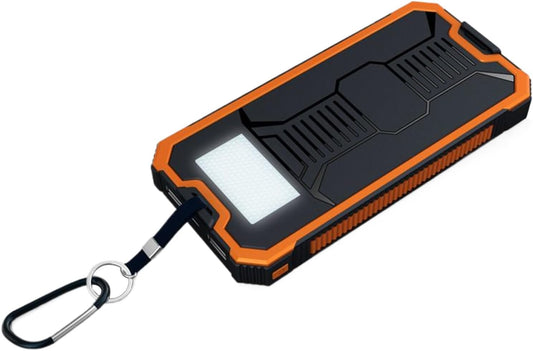 Solar Power Bank, Portable Power,6.34x3.11x0.67 inches 10000mAh Wireless Charger with Flashlight, Fast Charging Device for Outdoor, Travel, Camping, Hiking, Use