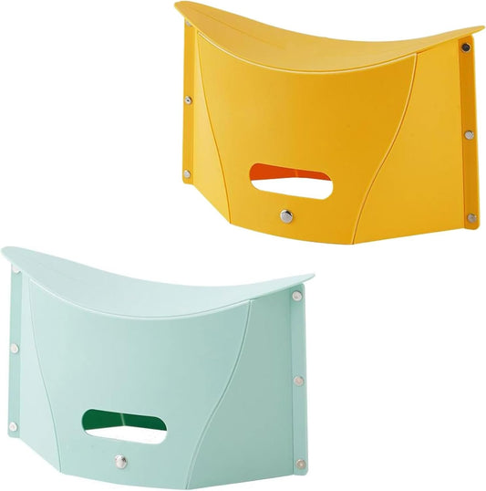 2Pcs Card Folding Stoolï¼ŒPortable Outdoor Travel Stool and Hand Carry Basket, Portable Folding Compact Stool Seat for Camping, Fishing, Gardening, Outdoor, Travel and Beach,with Tote Bag,Barbecue