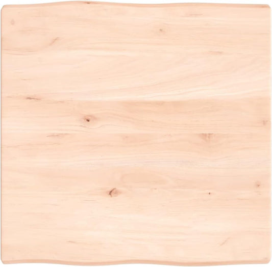 Homgoday 60 x 60 x 4 cm Solid Oak Table Top, Live Edge Design, Unfinished Replacement for Kitchen Coffee Table, Dining Table, Desktop Surface - Versatile e durevole