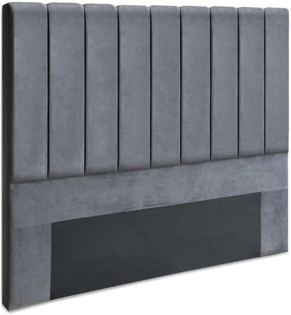 Artiss Queen Bed Headboard Headboards Slats Beds Head Frame Base, Bedroom Furniture, Upholstered with Grey Velvet Fabric Foam Wood, 153 x 120 x 8cm, Modern Design