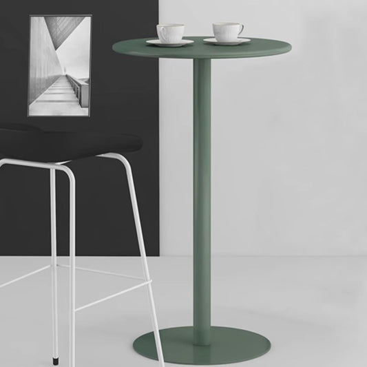 TWHZSAI Round Bar Table, Counter Bistro Pub Tables with Metal Iron Tabletop And Stable Base,Circular Cocktail Table for Home/Office/Dining Room/Kitchen, Green(Size:60x60x72cm)