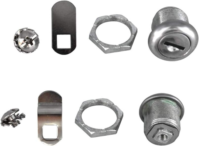 2Pcs Cabinet Cam Lock Keyed Alike Tool Box Locks 5/8" Cylinder for Truck Pickup Tool Box Vending Machine Drawer Mailbox ATM Locks Replacement