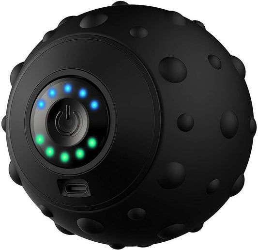 Vibrating Ball Massager, Electric Fascia Ball Muscle Relaxation Massager Fitness Yoga Exercise Recovery Vibration Handball, Mobility Ball for Workout Recovery, Pain Relief (Black)