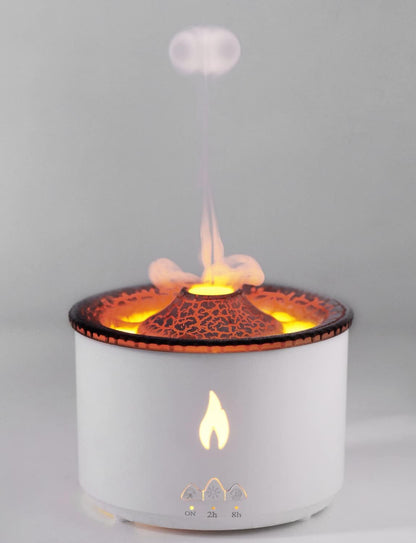Volcano Diffuser Aromatherapy Oil Humidifier 2 Mist Mode Flame Humidifier,360ML Timer and Waterless Auto-Off Double Color with Remote Control for Home Office