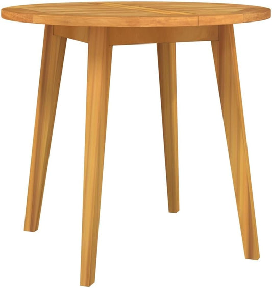 'vidaXL Garden Table in Solid Acacia Wood - Round Outdoor Dining Table Suitable for Patio, Deck or Garden - Brown