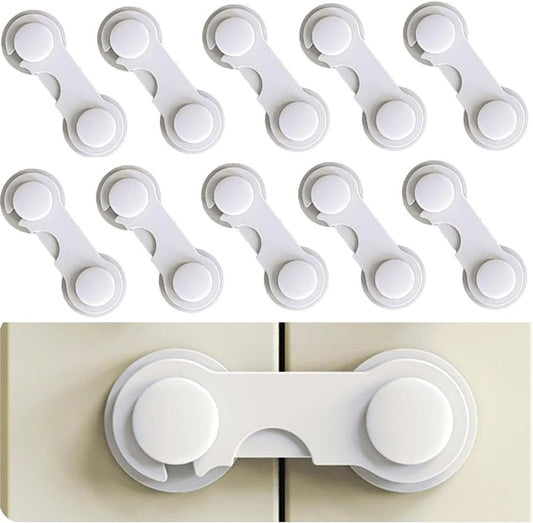 Baby Locks (10-Pack) Child Safety Cabinet Proofing, Safes Quick and Easy Adhesive Installation, Cabinet Drawer Door Latches, No Tools Required,Multifunctional for Furniture Kitchen.