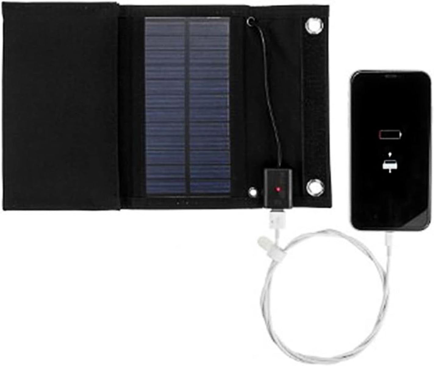 Solar Panel, 20W Solar Charger Foldable Solar Panel with USB Ports Waterproof Camping Travel Black