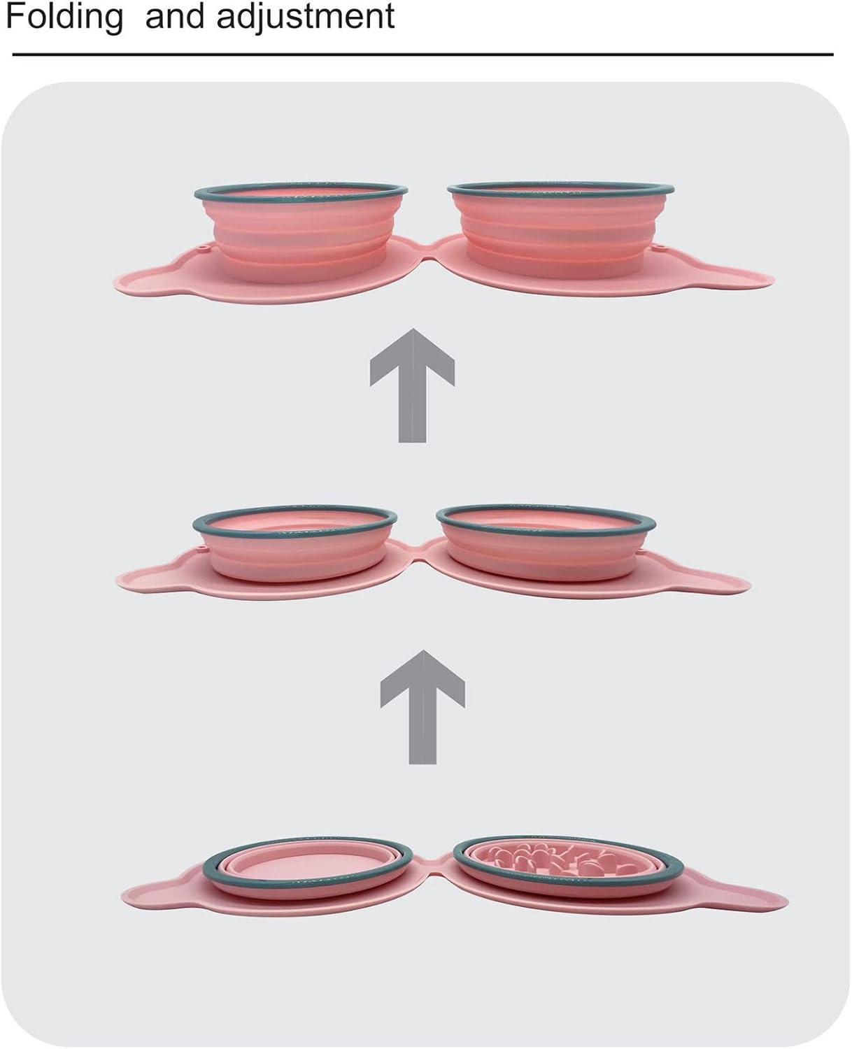 Ciotola anti-soffocamento per animali domestici Piatto per alimenti per cani Ciotola pieghevole in silicone per animali domestici per cibo secco Ciotola per acqua Alimentazione Forniture per