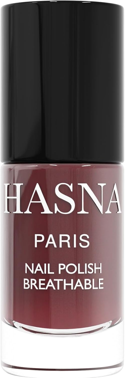 HASNA PARIS Halal Nail Polish - Eco Responsible - Shine and Long Lasting - Easy to Apply - 5 ml (BORDEAUX)