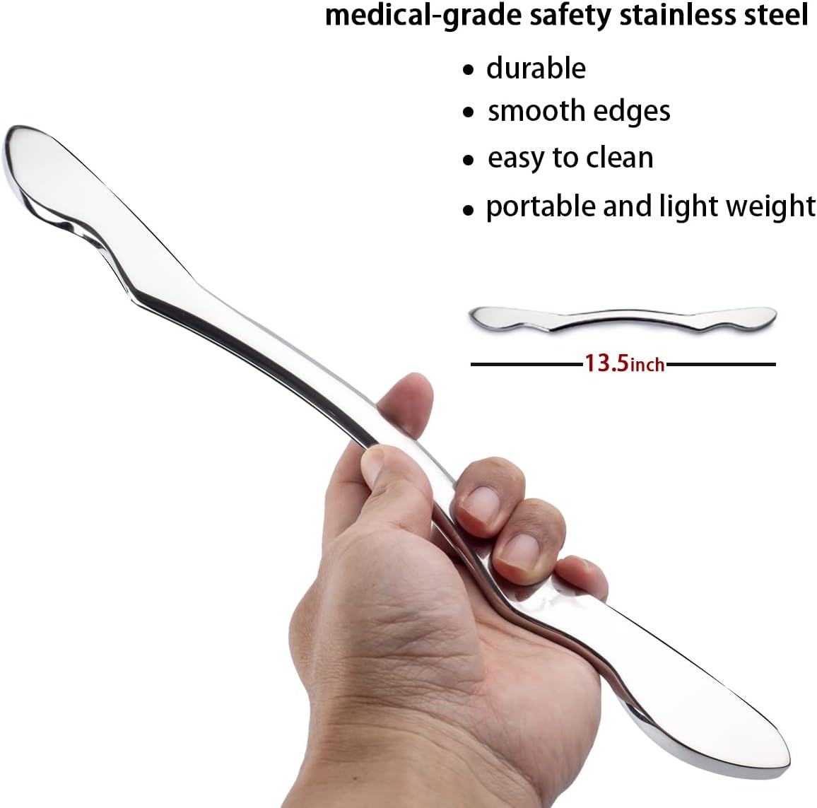Allshow Gua Sha Scraping Massage Tool, REALLYGOOD IASTM Tools, Long Bar Tool for Large Muscles, Great Soft Tissue Mobilization Tool, 13.5 inch Long (A)