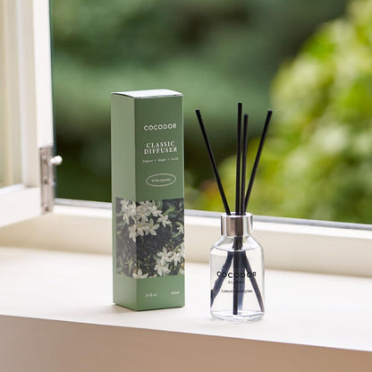 COCODOR Classic Reed Diffuser/April Breeze / 100ml / Fragrance Scent Essential Oil Stick Diffuser Set for Bedroom Bathroom Home Décor