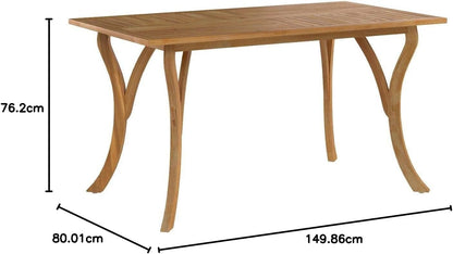 Great Deal Furniture 298194 Hestia Teak Finish Acacia Wood Rectangular Dining Table, Natural Staine