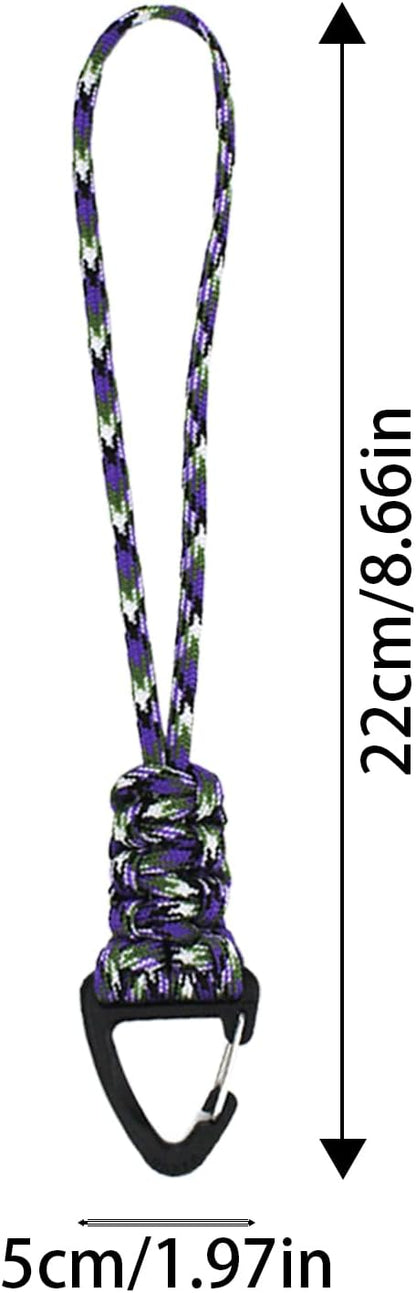 Paracord Keychain,Paracord Carabiner Clip with Strap - Quick Release Triangle Buckle Lock Clip for Women Men Outdoor Camping Hiking Travel Gear