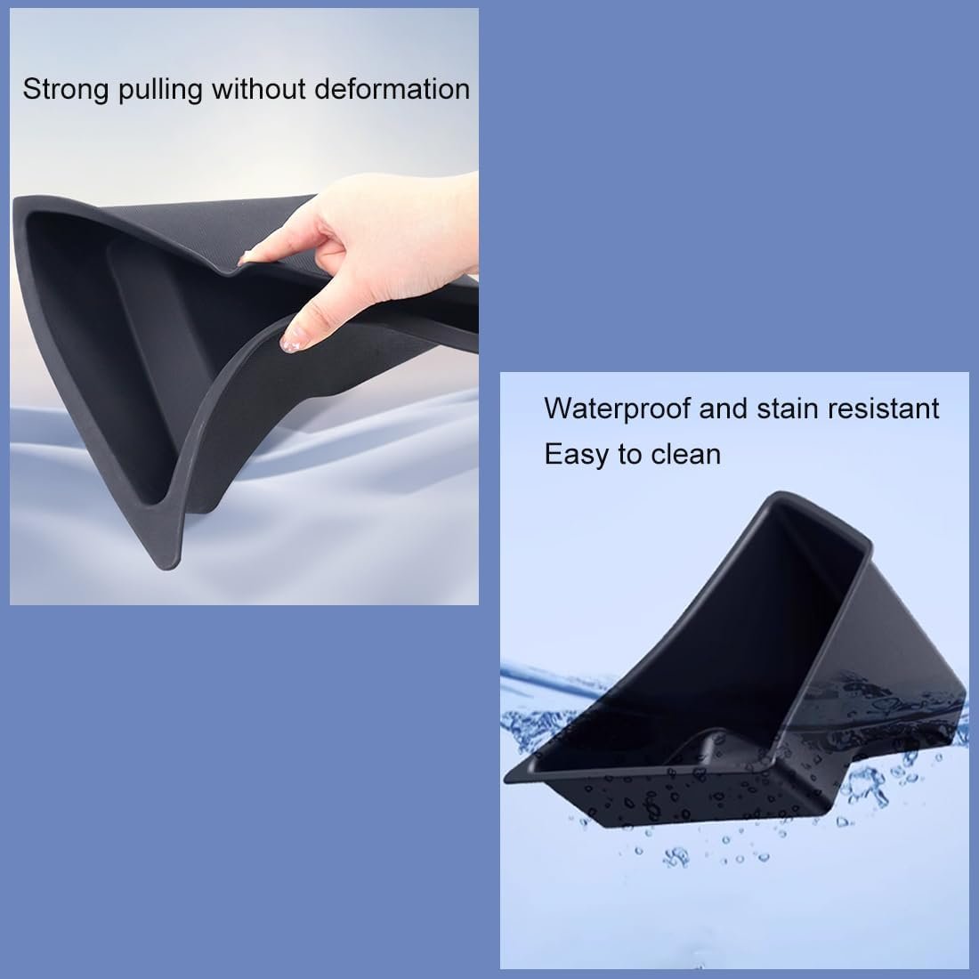 FASTCHE 2024 Tesla Model 3 Trunk Organizer Waterproof Rear Trunk Storage Bins Side Box with Carpeted Lip Interior Accessories （2 Pack
