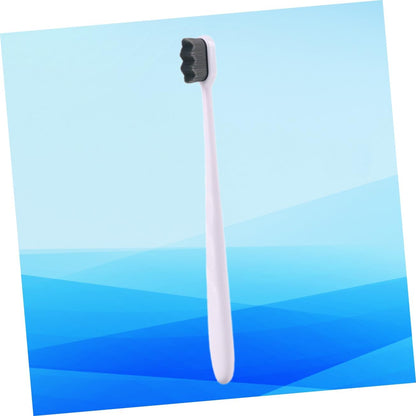 SOPOTUTU Micro Nano Bristle Toothbrushes for Oral Cleaning Ergonomic Design with Slip Handle Comfortable Grip Teeth Cleaning Hair and White Handle