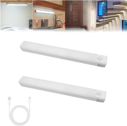 Festivalment Lights,Wireless Under Cabinet Lighting,Smart Motion Sensor Rechargeable LED Lights,Punch-Free Indoor Magnetic Stick-Up Battery Light with 3 Adjustable Modes,for Wardrobe,Bedroom,Stair