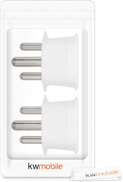 kwmobile 2x Travel Adapter South Africa - Type M Type M Socket Adapter South Africa Mozambique Leshoto Bhutan Namibia - White