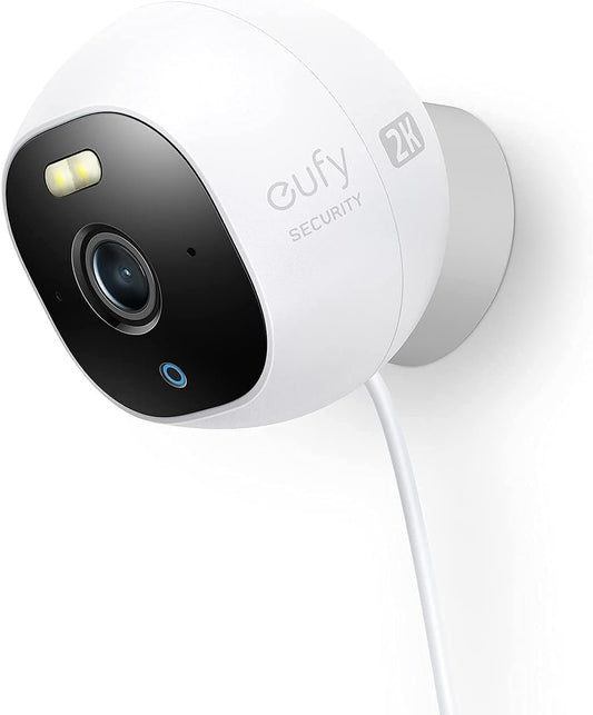 eufy Security Outdoor Cam E220, All-in-One Outdoor Security Camera with 2K Resolution, Spotlight, Color Night Vision, No Monthly Fees, Wired Camera, IP67 Weatherproof, Motion Only Alert