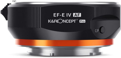 K&F Concept EF-E Electronic Auto Focus Mount Adapter for Canon EF/EF-S Mount Lens to Sony E Mount Cameras with Electronic Contacts Mount Image Stabilization