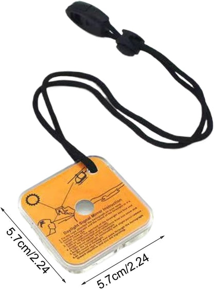Generico Signal Mirror, Survival Reflective Mirror Tool, 2.24 x 2.24 in Lightweight Outdoor Decor, Compact Signaling Accessory for Hiking, Camping, Travel and Car Safety