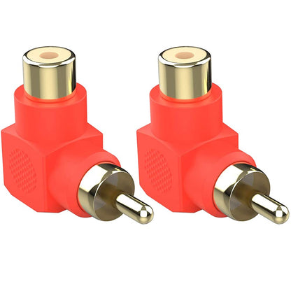 Greluma 8 Pieces RCA Male to Female RCA Connectors Gold-Plated 90 Degree Right Angle Adapters (4 Colors)