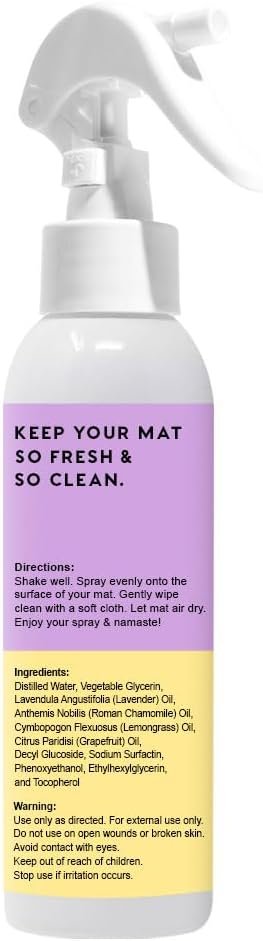 MOXĒ Yoga Mat Cleaner Spray, Lavender & Chamomile Essential Oils, Safe for All Mats & Exercise Equipment, Odor & Sweat Protection, Includes Microfiber Cleaning Towel, Green America Certified, 4 Ounces (2 Pack)