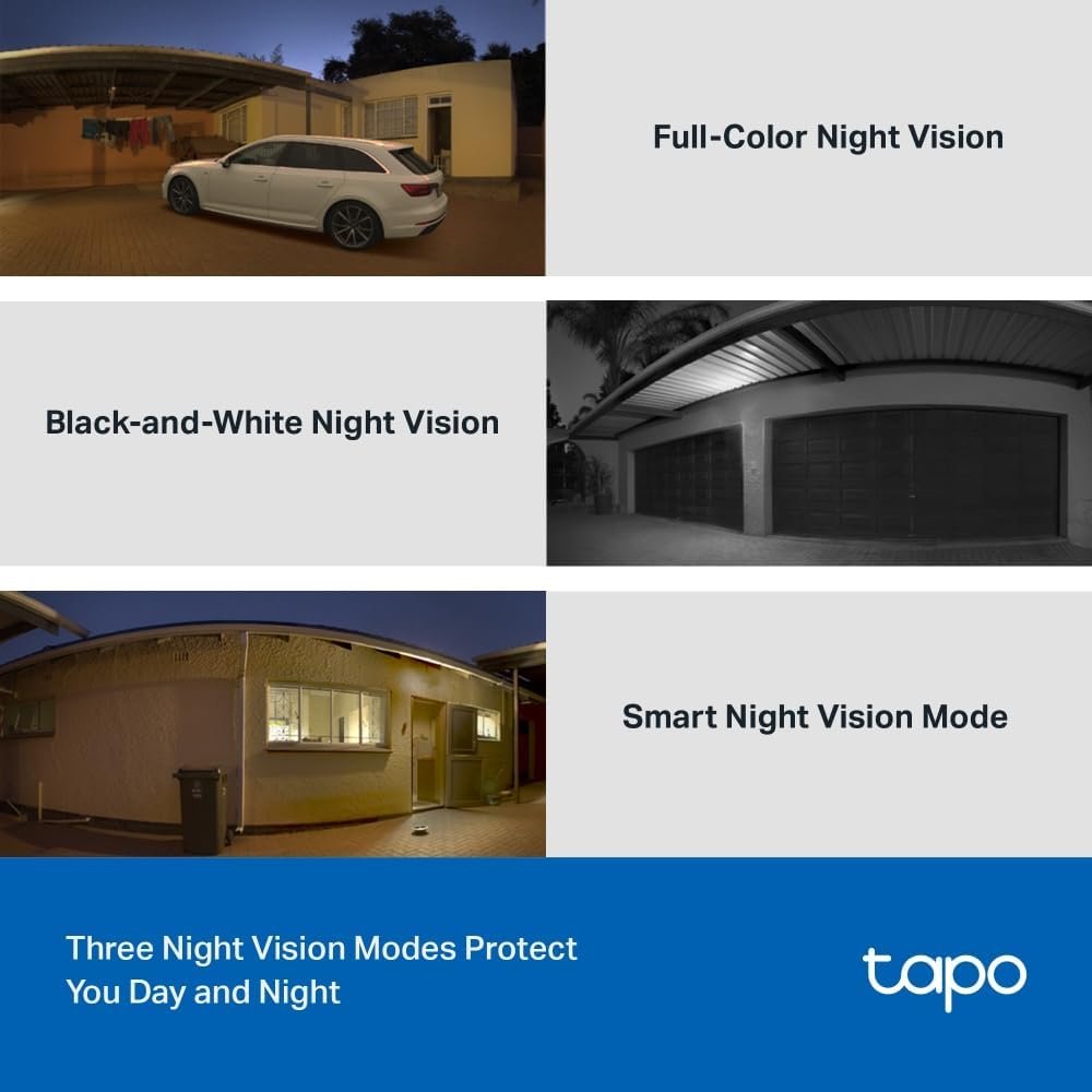 TP-Link Tapo Pan/Tilt Outdoor Security WiFi Camera, 2K, Full-Colour Night Vision, 360Â°, IP65, Smart AI Detection, Sound & Light Alarm, Up to 512 GB, SD Card Slot, No Hub Required (TC41)