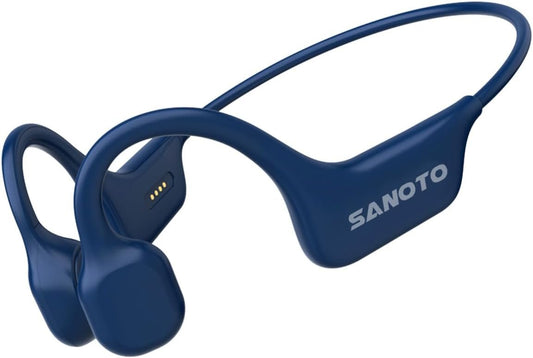 SANOTO Bone Conduction Open Ear Headphones BT Sport Bone Conduction Wireless IPX7 Waterproof Sweatproof Sports Headphones for Runners Bicycle Cycling Fitness