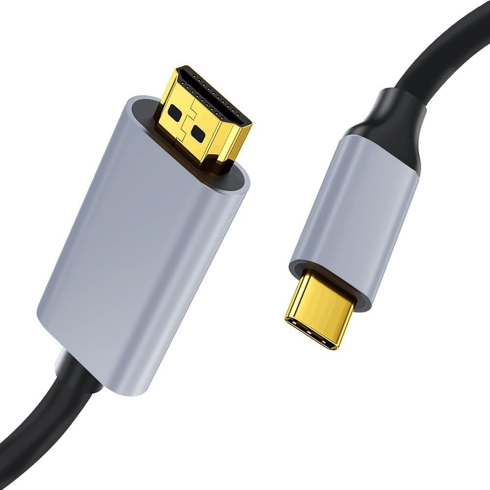 USB C to HDMI Cable [4K 60Hz 1.8M], Type C HDMI Adapter Thunderbolt 4/3, HDMI Extender Cable Compatible for iPhone 15 Pro/ProMax, MacBook Pro, Samsung S23, iPad Air 4/Pro 2021, iMac and More