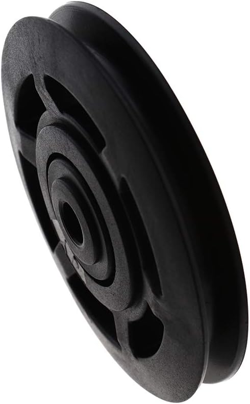 Pair of 95mm Universal Wearproof Black Bearing Pulley Wheel Cable Gym Equipment
