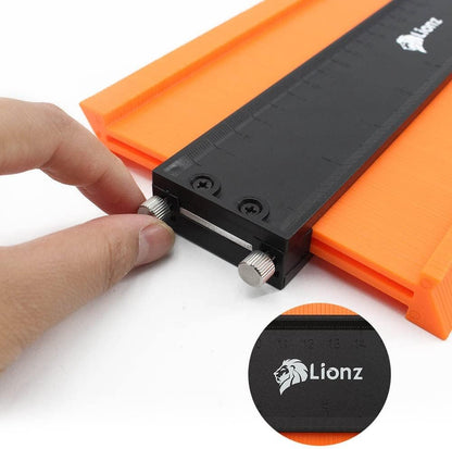 Lionz Contour Gauge Shape and Outline Tool - 10" Super Gauge Profile Tool with Lock and Adjusting Screws for Copying Angles and Odd Shapes. Gifts for Men - Stocking Stuffers for Him