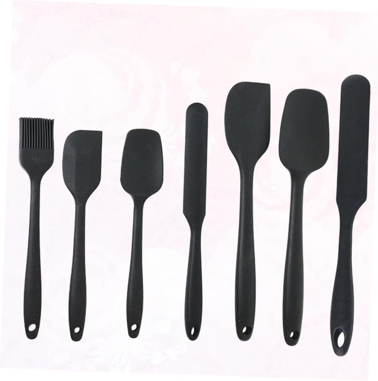 CLISPEED 1 Set/7pcs Prtical Cream Silicone Scraper Spatula Baking Gadgets Kitchen Supplies Bakery Kitchen Utensils (Black)